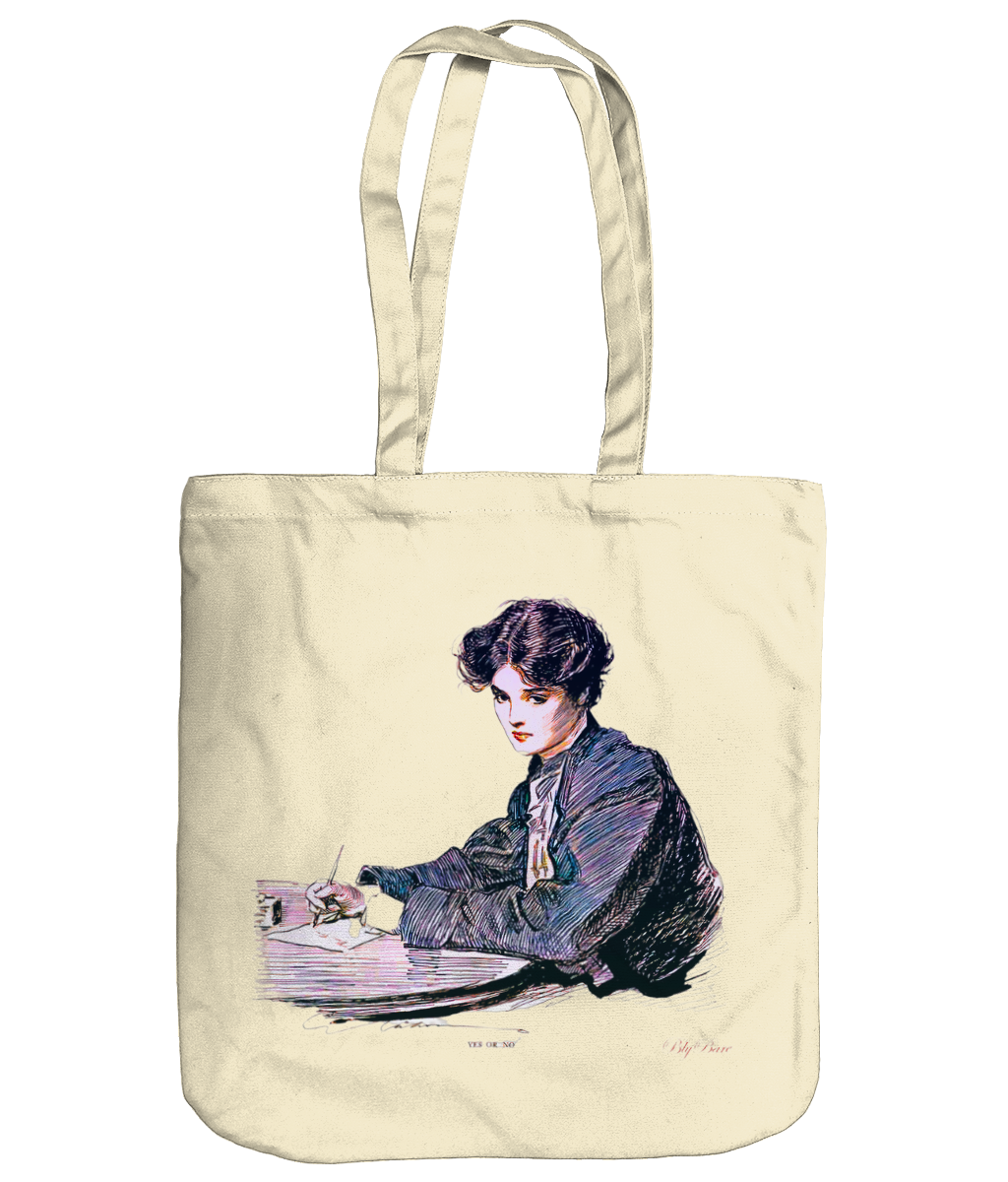 EarthAware Organic Spring Tote Natural Tote Bag - Yes or No copy