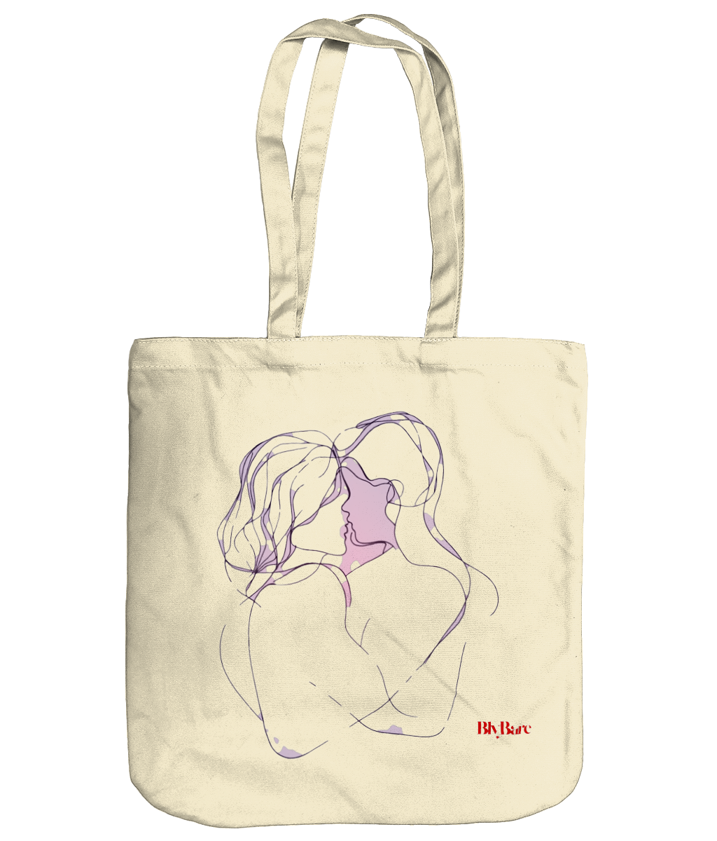 EarthAware Organic Spring Tote Minimalistic Continuous Line Drawing of Embrace copy Colorful Minimalist Logo
